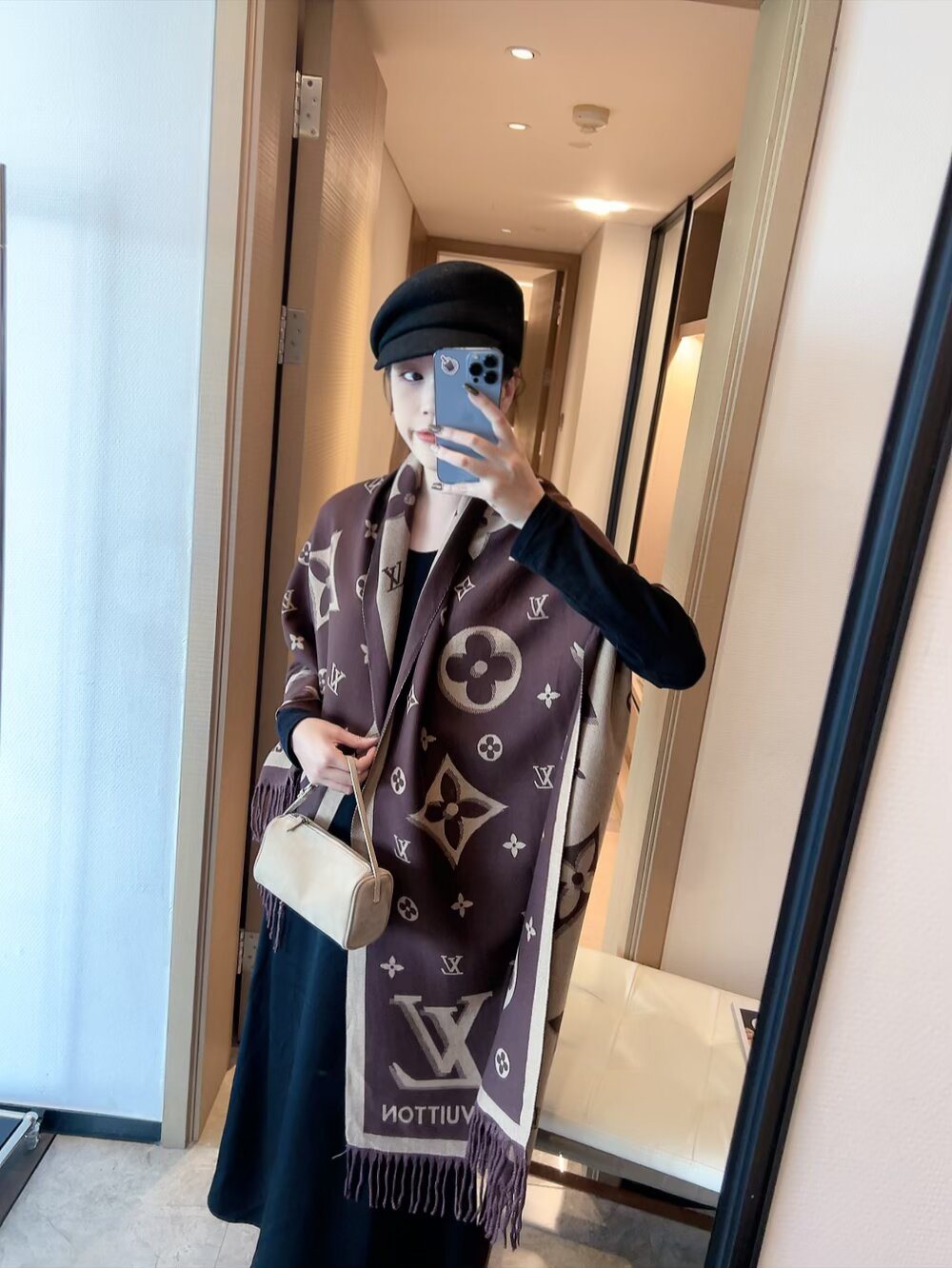 Louis Vuitton Fringed Monogram Scarf