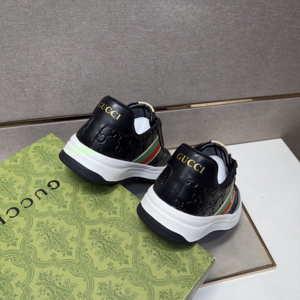 Gucci Men's Green-Red Stripe Low-Top Sneakers