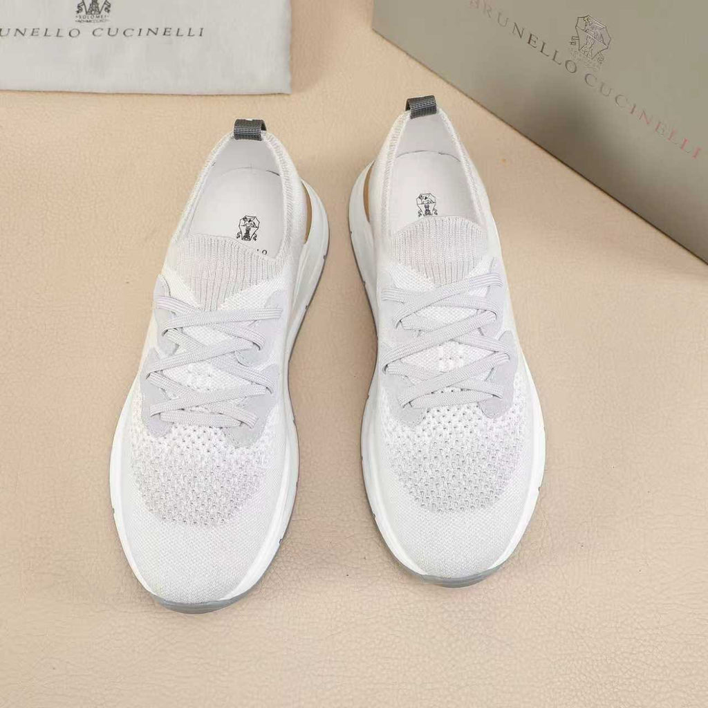 Brunello Cucinelli Knit Lace-Up Sneakers