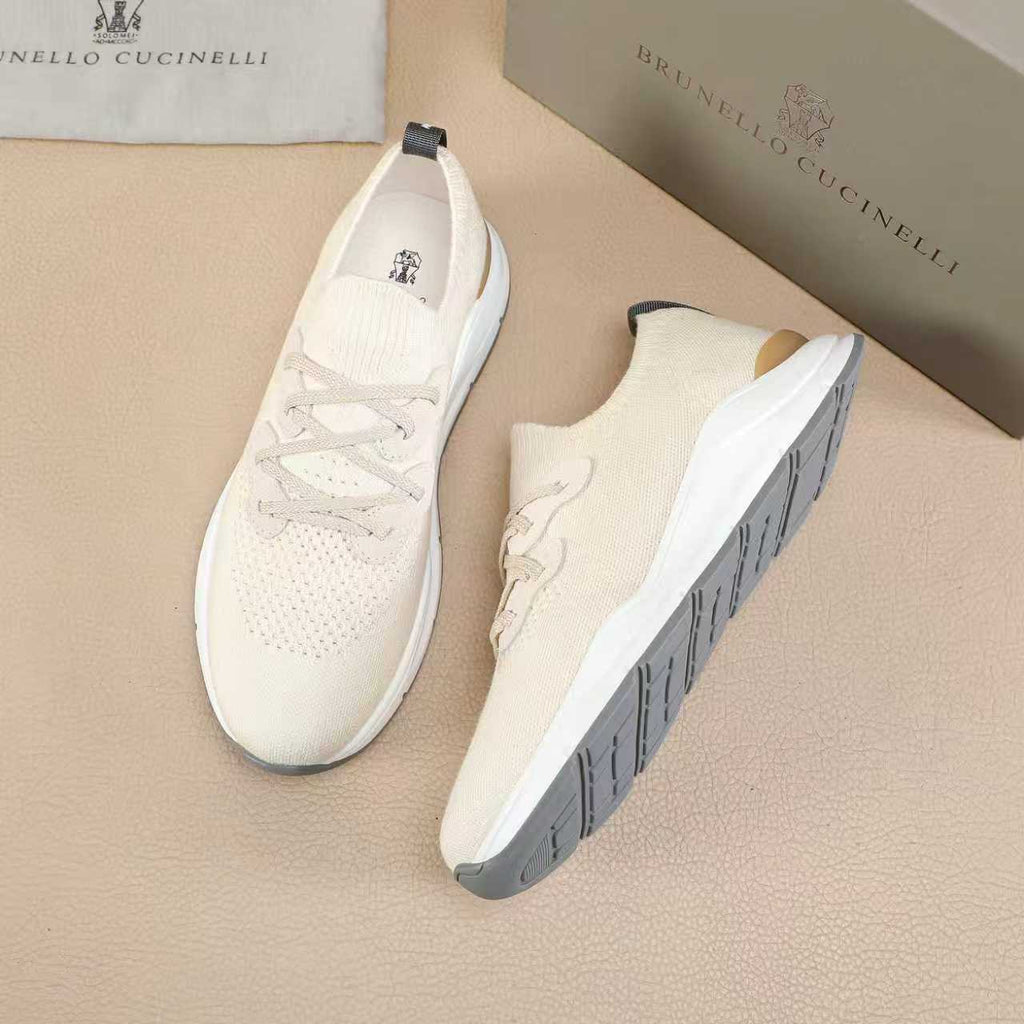 Brunello Cucinelli Knit Lace-Up Sneakers