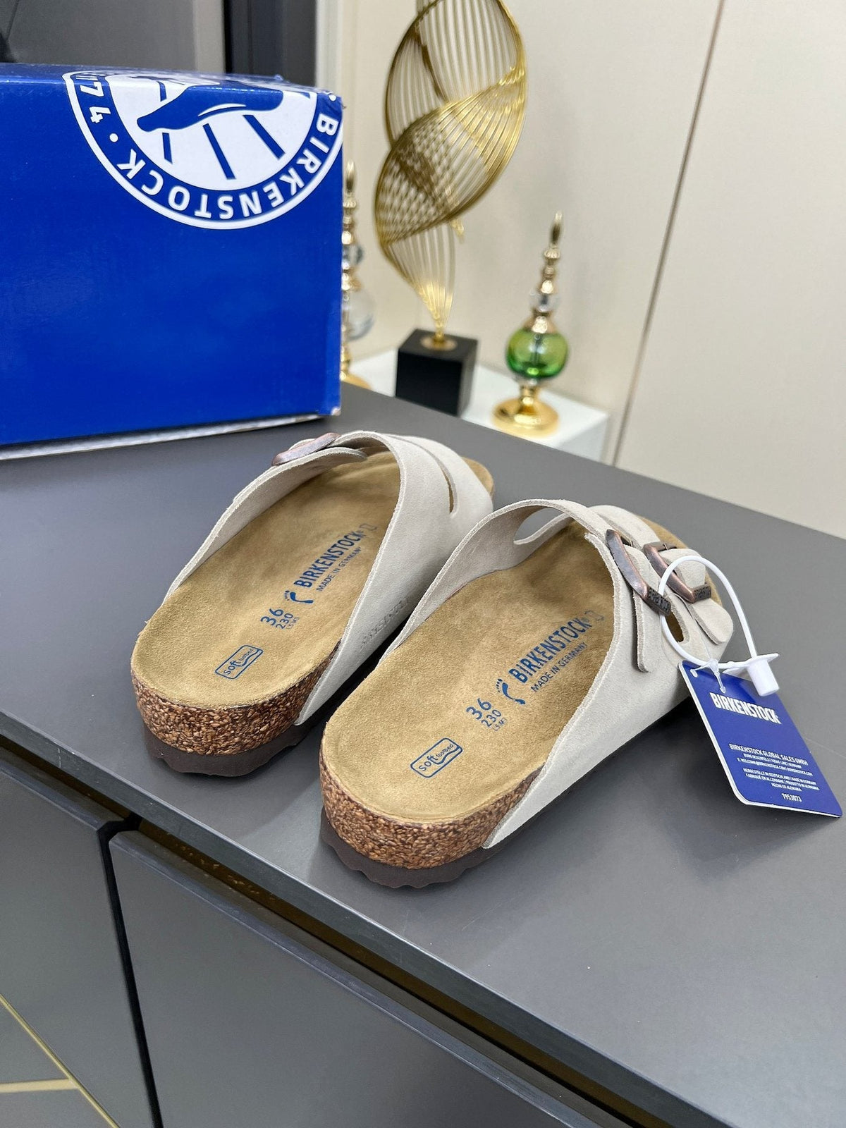 Birkenstock Two-Strap Buckle Slide Sandals