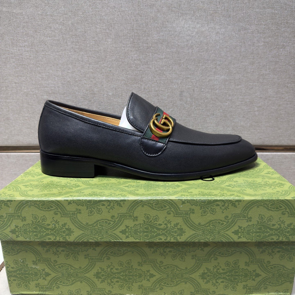 Gucci Men's Black Strap Loafers