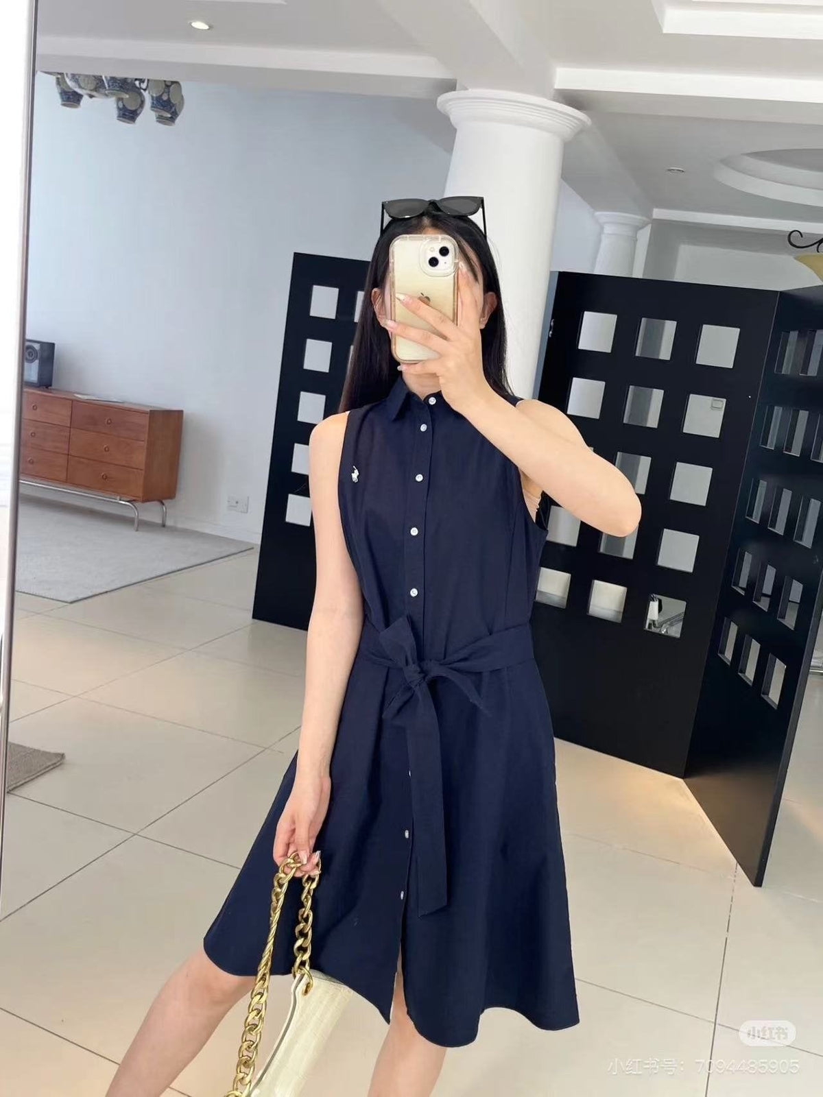 Ralph Lauren Belted Sleeveless Shirt Dress