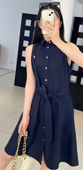 Ralph Lauren Belted Sleeveless Shirt Dress