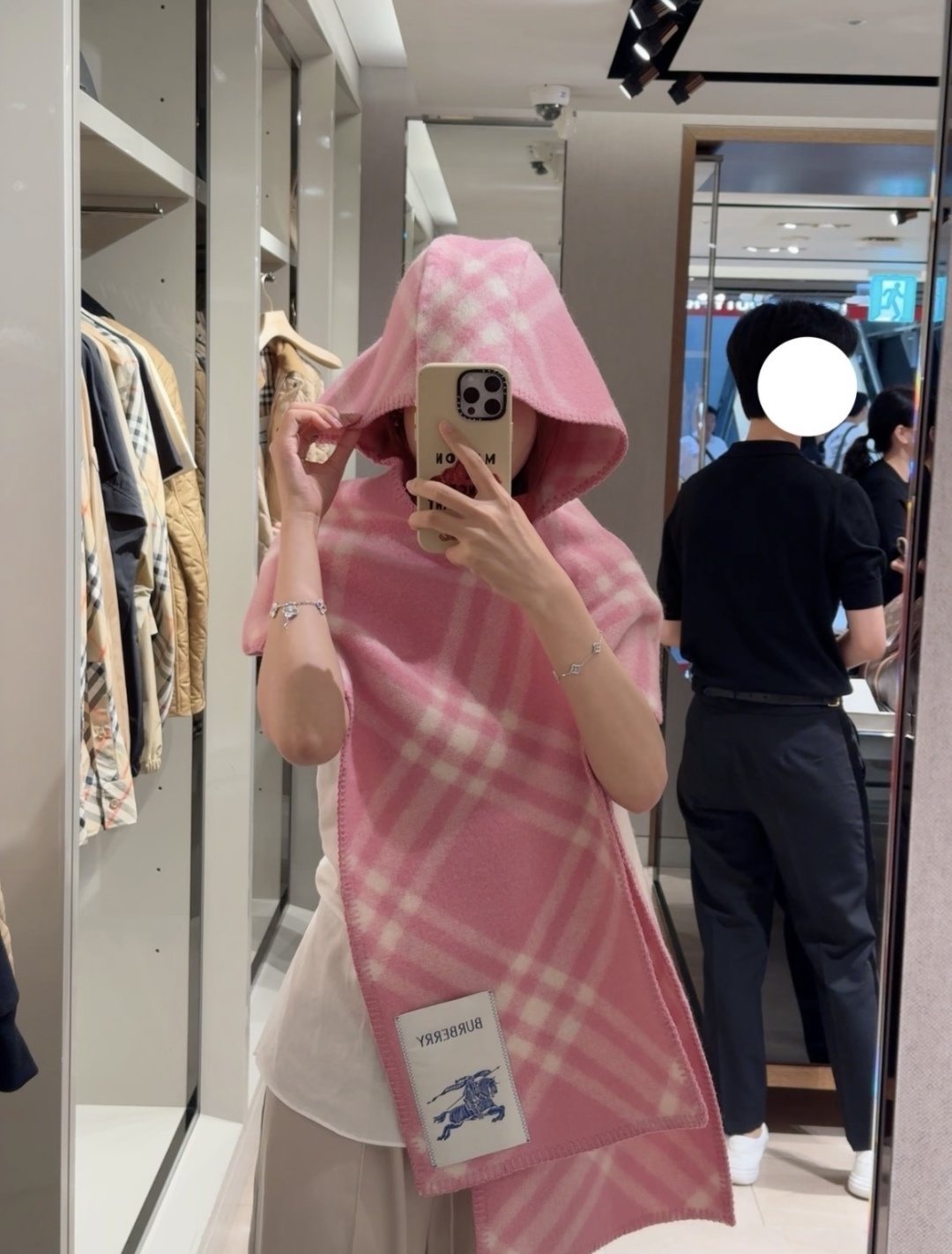 Burberry Plaid Hooded Scarf Wrap