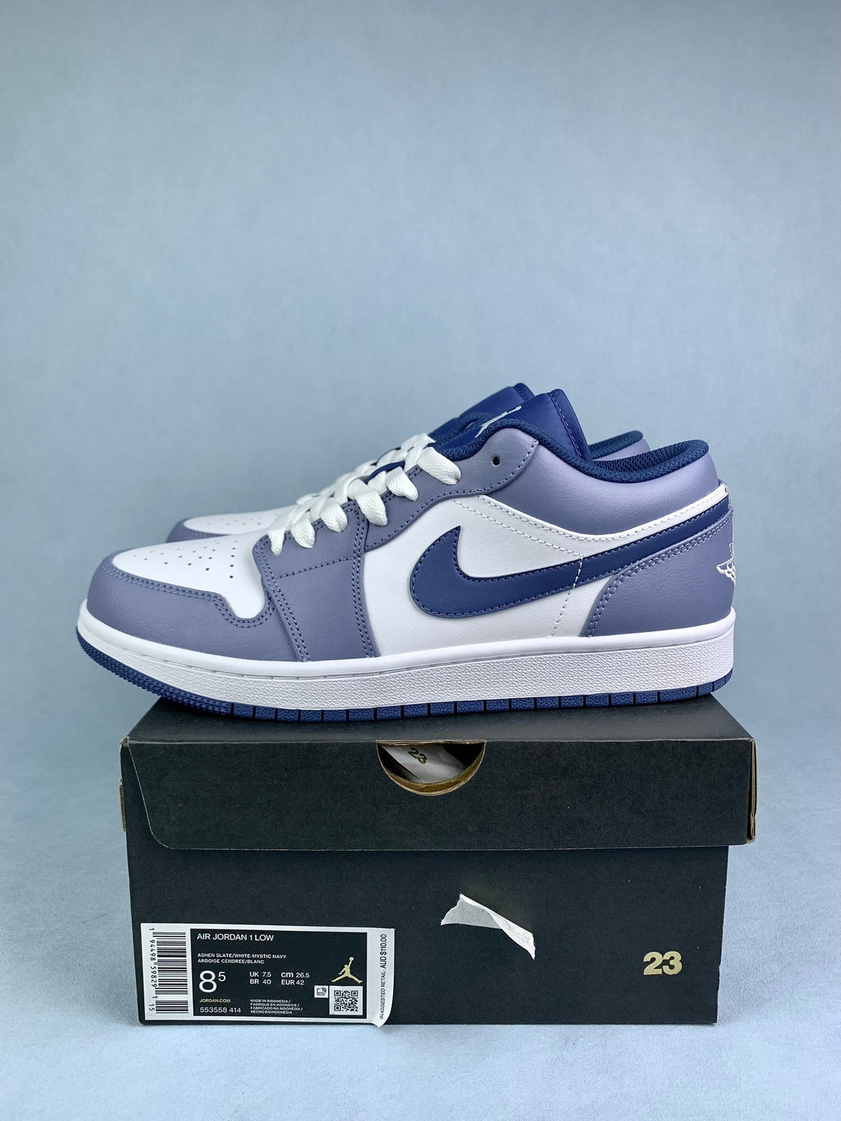 Air Jordan 1 Low Navy Blue 553558-414 Unisex Sneakers