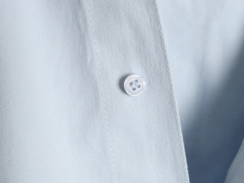 LOEWE Pale Blue Cotton Hooded Long-Sleeve Shirt Jacket